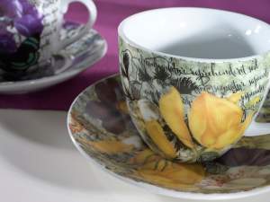 Wholesaler tea cup saucer flowers