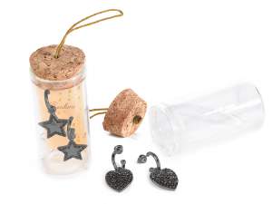 Wholesale test tube star heart earrings