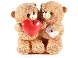 wholesale resin heart bear decoration for lovers
