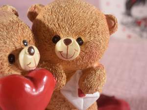 wholesale resin heart bear decoration for lovers