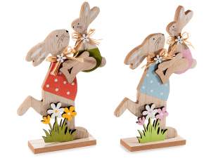wholesale wooden rabbit decoration showcase