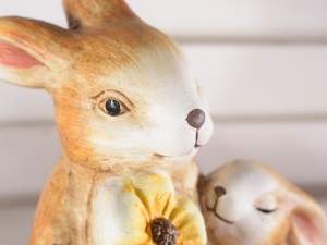 vente en gros décoration de pâques couple de lapin