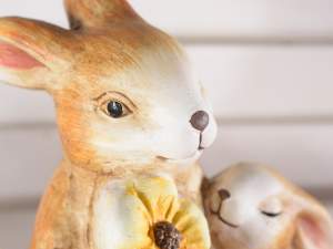 Vente en gros couple de lapins de décoration de Pâ