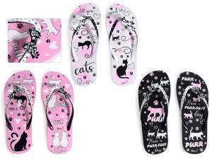 Tongs chat femmes filles