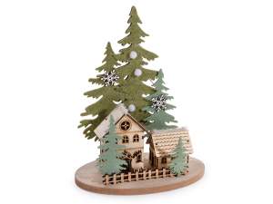 Casas navideñas de madera para decoración
