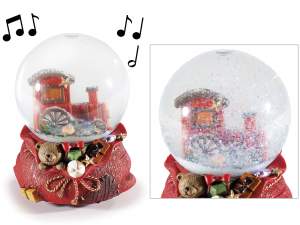 ingrosso a palla neve natale carillon treno