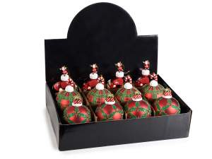 Ingrosso palline albero glitter babbo natale