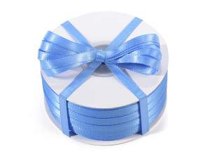 Panglică dublă de satin cu ridicata Air Force Blue