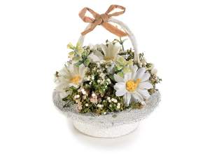 vente en gros panier de chapeau de fleurs artifici