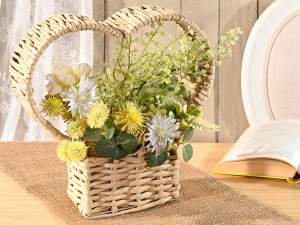paniers coeur en gros osier bois papier