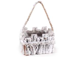 panier vase de Noël neige avec anse en gros