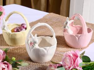 panier de Pâques en céramique en gros