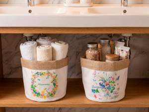 paniers à fleurs en jute en gros