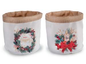 panier de Noël en jute en gros