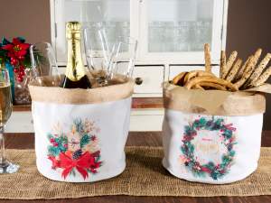panier de Noël en jute en gros