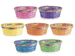 paniers en bambou ovales colorés en gros