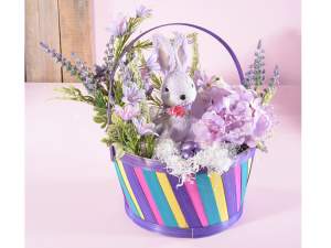 vente en gros paniers ronds multicolores