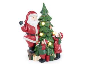 Mayorista decoración Papá Noel en resina con luces