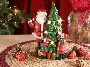 Mayorista decoración Papá Noel en resina con luces