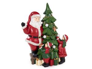 Mayorista decoración Papá Noel en resina con luces