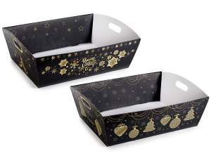 Christmas paper trays with gold decorations