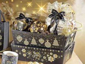 Christmas paper trays with gold decorations