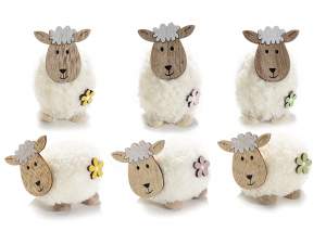 Ingrosso pecore decorative legno lana