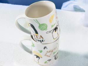 Penguin porcelain christmas mug wholesaler
