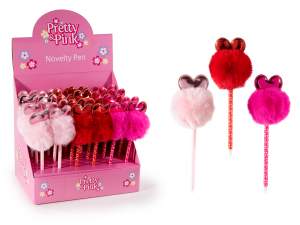 ingrosso penne cuore pompon rosa