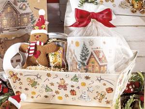 Cestas navideñas en bandejas pequeñas al por mayor