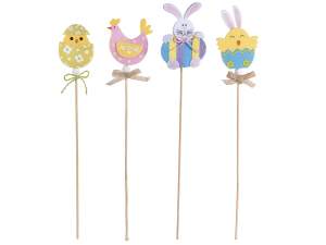 ingrosso personaggi pasquali stick legno