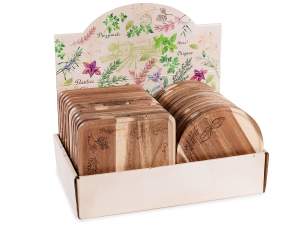 Ingrosso vassoio alimentare legno acacia