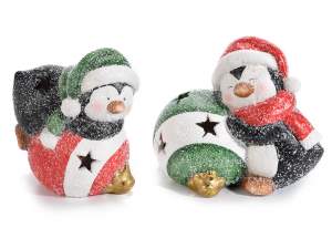 Grossista pinguino natale ceramica