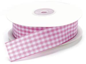 Wholesale pink white gingham ribbons