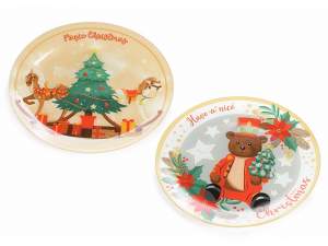 Platos vintage navideños con ositos al por mayor