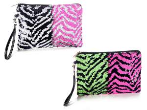 Grossista astuccio pochette animalier paillettes