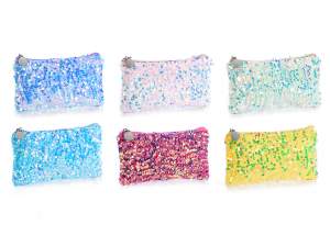 Grossista pochette astuccio stoffa paillettes