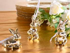 wholesale hanging bunnies easter gold