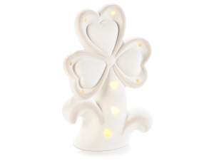 Wholesale trifoil porcelain hearts