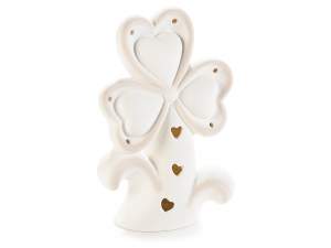 Wholesale trifoil porcelain hearts