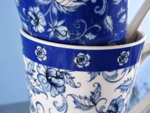 wholesale blue porcelain mugs