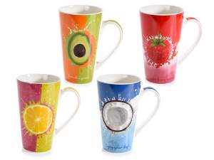 Wholesale fruit print mugs