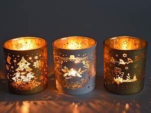 grossista porta candele oro natale