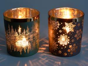 grossista portacandela decori natale intagliati