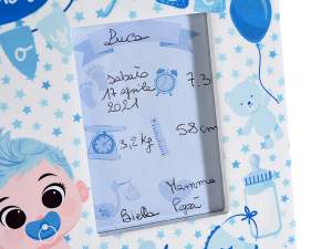 Grossista cornice blu nascita bimbo