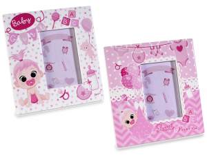 Ingrosso cornice portafoto nascita bimba rosa