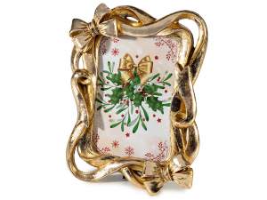ingrosso cornice natale fiocchi oro