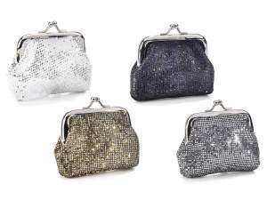 Ingrosso porta monete astuccio brillantini