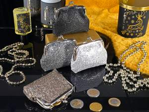 Ingrosso porta monete astuccio brillantini