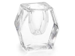 mayorista de portavelas de cristal de diamante